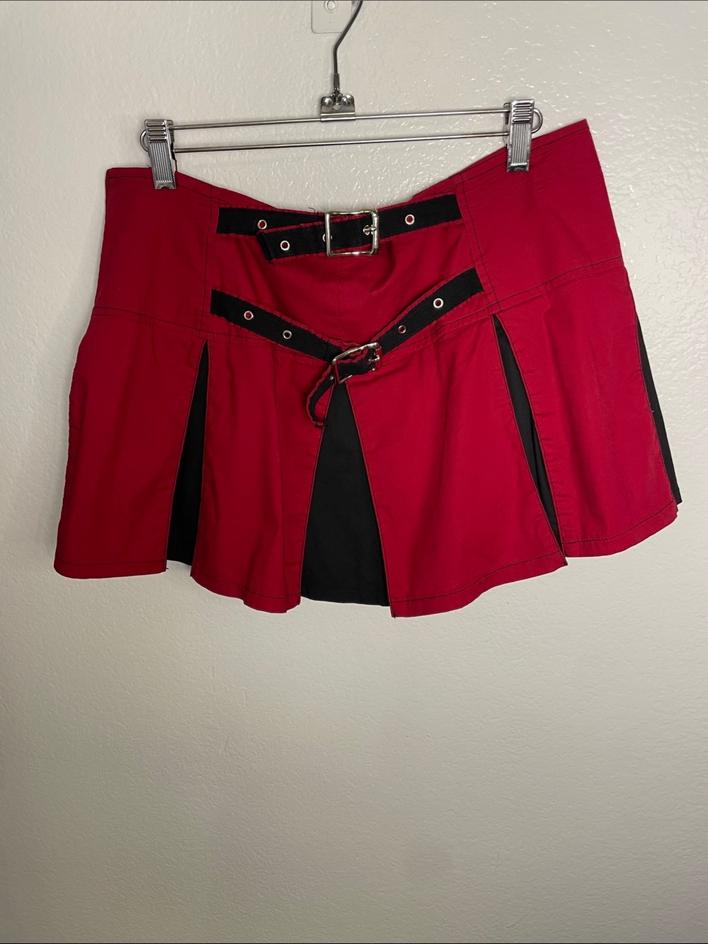 Vintage 90s Lip Service Red And Black Grunge Cyberpunk Skirt